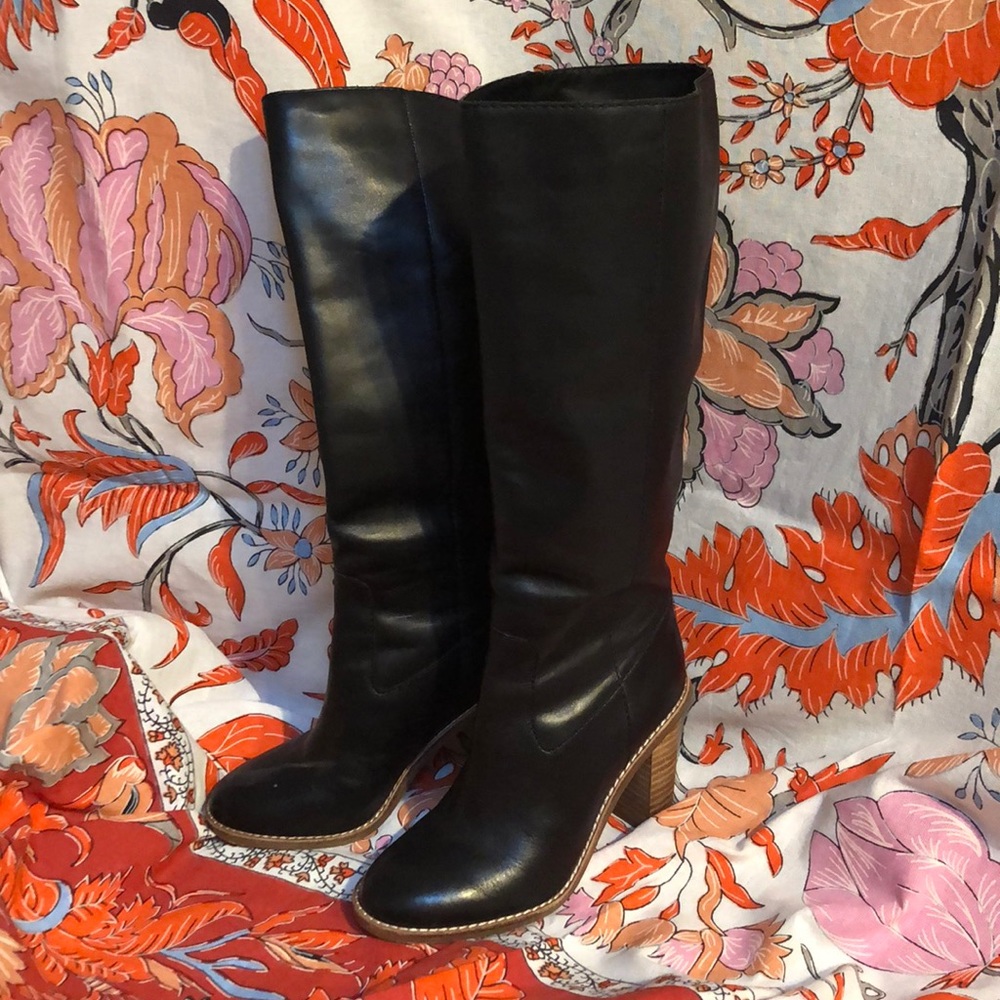 Black Leather Madewell Boots